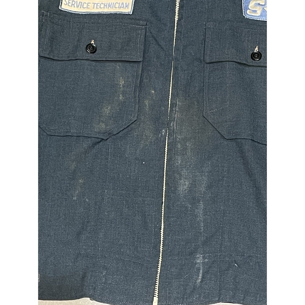 Vtg 50s Uniform Co Jacket Lightning Zip Service Technician Blue 22x25 - Picture 4 of 13